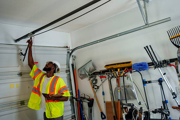Professional Garage Door Panel Replacement technician working in Justin, TX